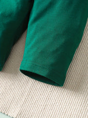 2pcs Baby Boy Green Plant Printed Leggings Cotton Trousers