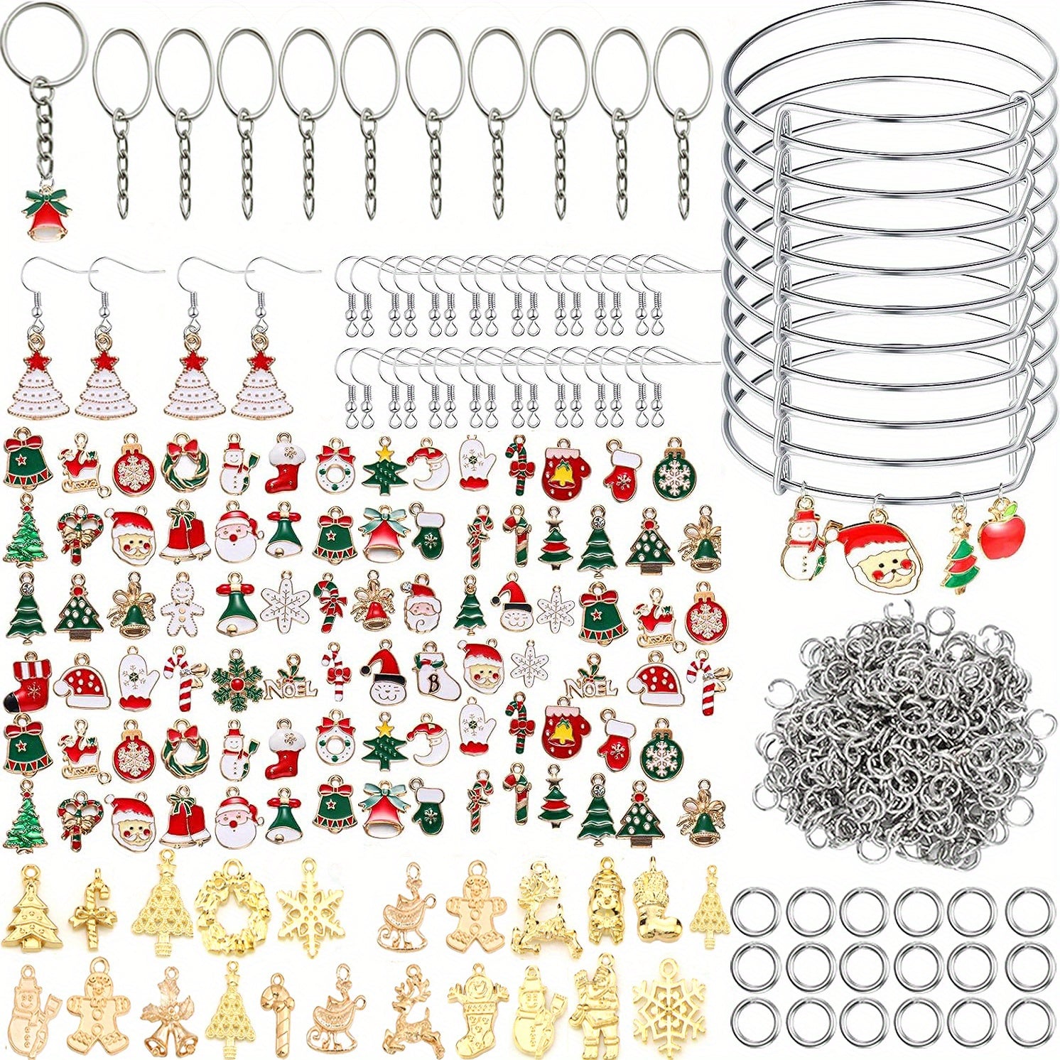 Christmas Charms Bracelet Making Kit DIY Gift Jewelry Charms