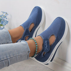 Women's Breathable Platform Sneakers Hook & Loop Outdoor Shoes