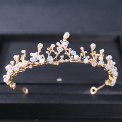 Flower Girl Pearl Headband Crystal Wedding Tiara Hair Piece