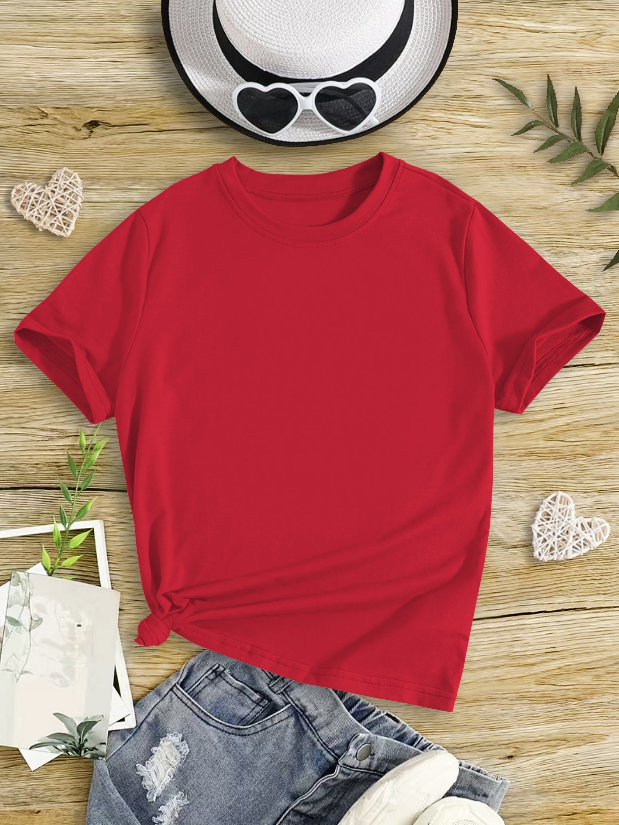 Breathable & Stretchy Solid T-Shirt for Girls - Ideal for Summer