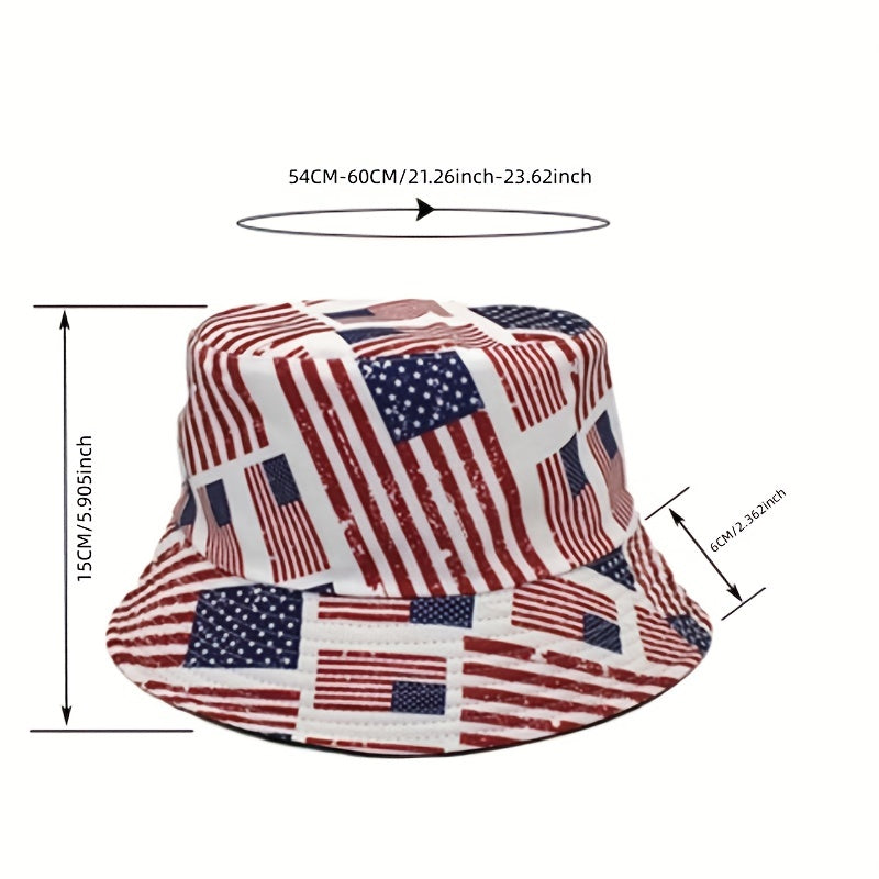 Fisherman's Hat Double Sided Sun Protection American Flag Basin Hat For Men