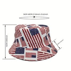 Fisherman's Hat Double Sided Sun Protection American Flag Basin Hat For Men