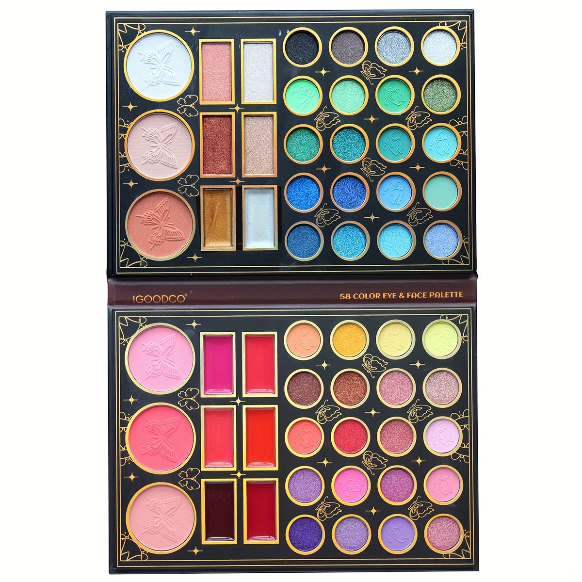 58 Colors Eyeshadow Palette Matte Satin Glitter Finish Makeup Set