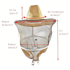 Beekeeping Veil Hat with Anti Bee Netting