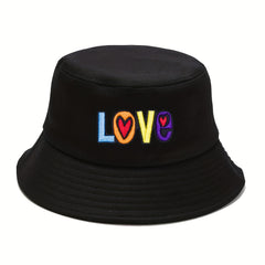 Mens Bucket Hat Love Embroidered Fisherman Hat