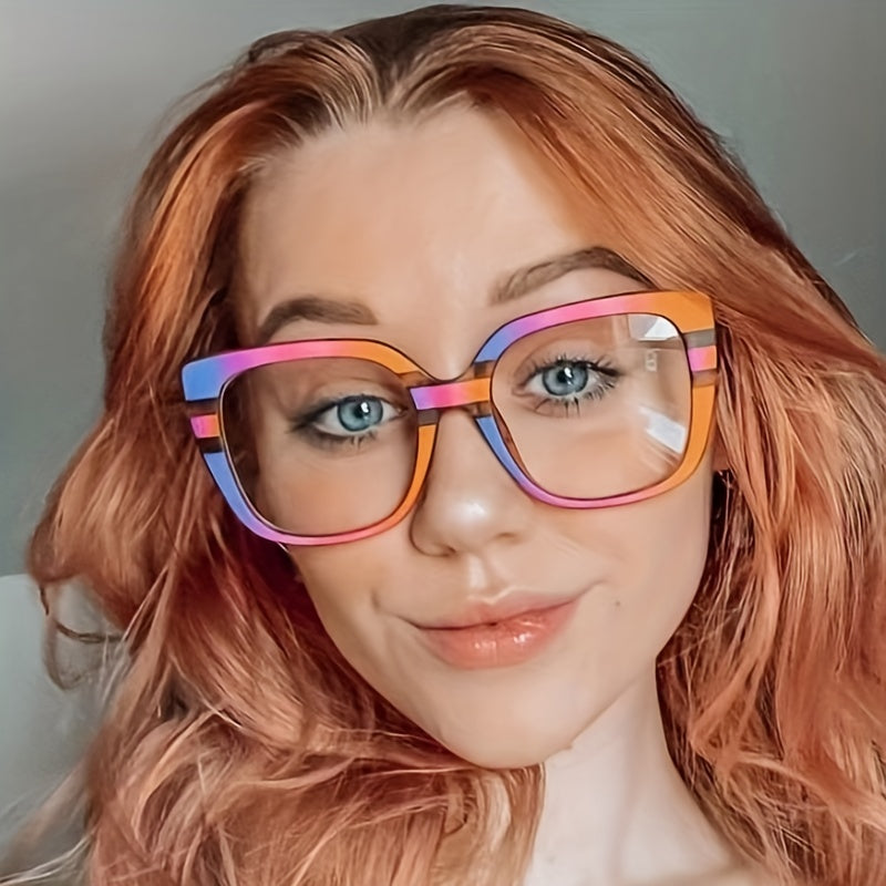 Y2K Clear Lens Glasses Unisex Block Decorative Eyewear