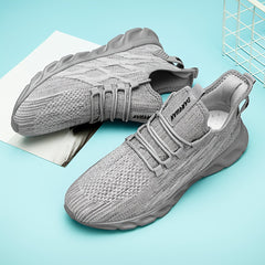Breathable Knitted Running Shoes Lace Up Sneakers Women's Footwear