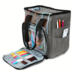Knitting Bag Crochet Storage Tote Bag Leaves Multifunctional Wool Storage Bag