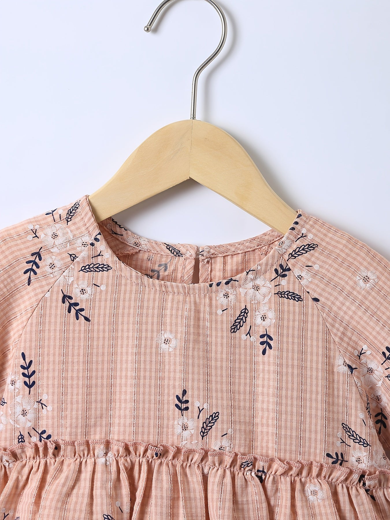 Girls Floral Print Peplum Blouse Flared Sleeve Holiday Outfit