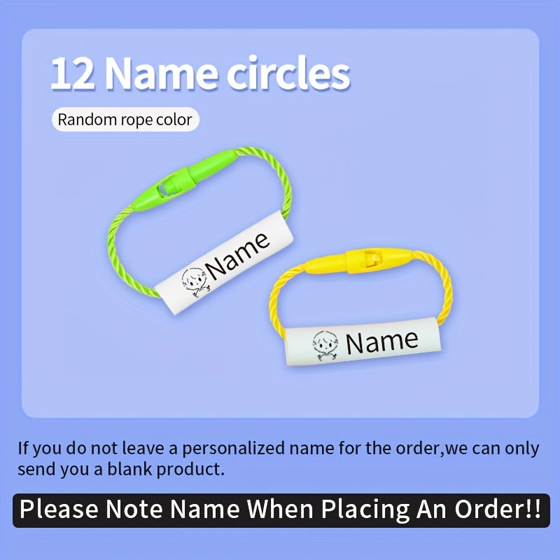12pcs Custom Name Circle Buckle Reusable Lanyard School Bag Shoes