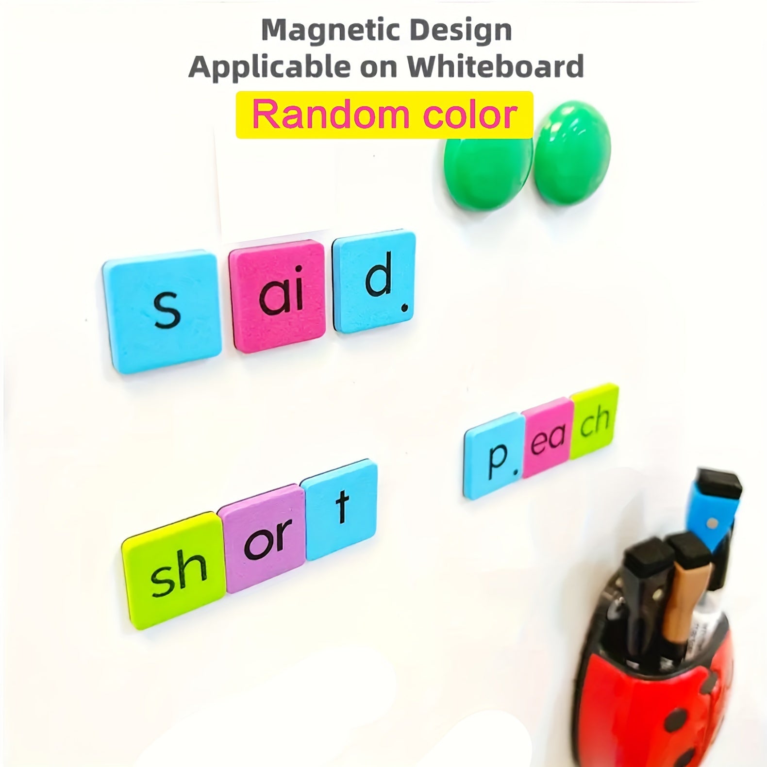 100pcs Magnetic Letters & Words Set Square Shape Educational Durable