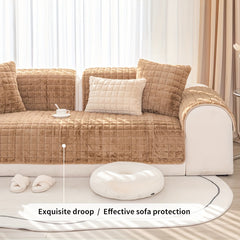 Rabbit Plush Sofa Slipcover Pet Friendly Couch Cover