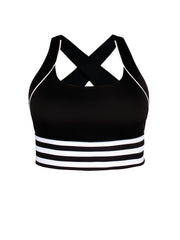 Women's Striped Cross Back Active Yoga Bra