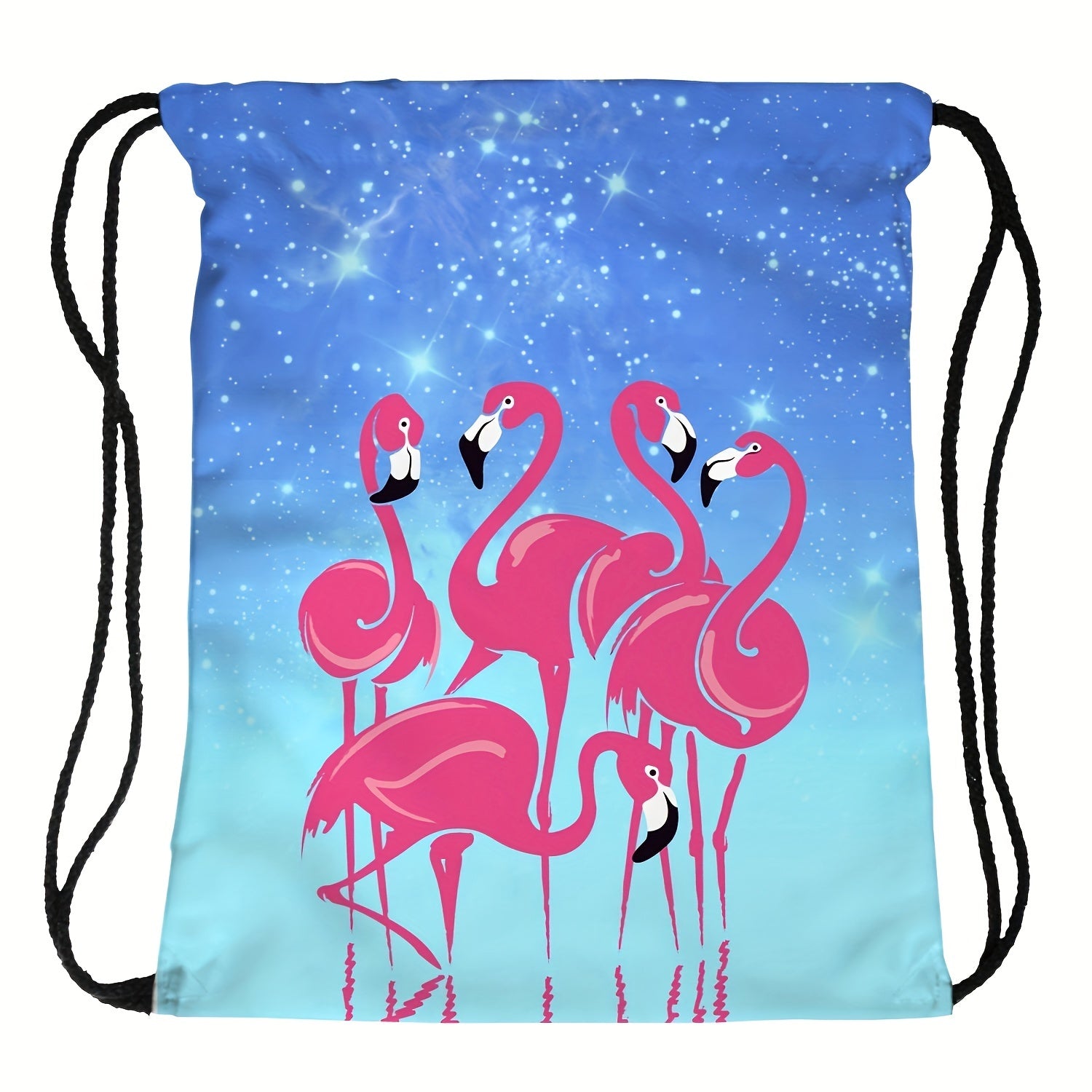 Flamingo Gym Drawstring Bag Lightweight for Yoga Fitness Swimming