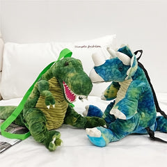 Boys Dinosaur Shaped Plush Backpack w/ Belt - Gift