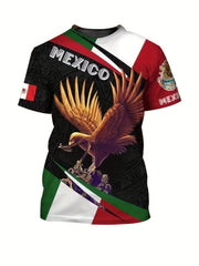 Eagle Block Print Men's Short Sleeve T-Shirt Graphic Tee Summer Clothes