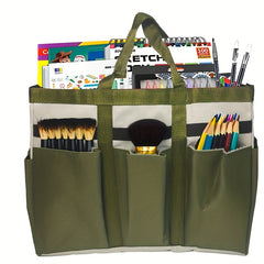 Large Capacity Green Storage Tote Bag for Art, Craft, Sewing, Medical, Books