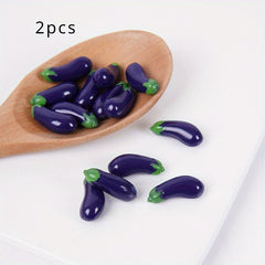 Simulated Eggplant PVC Mini Kitchen DIY Food Toy