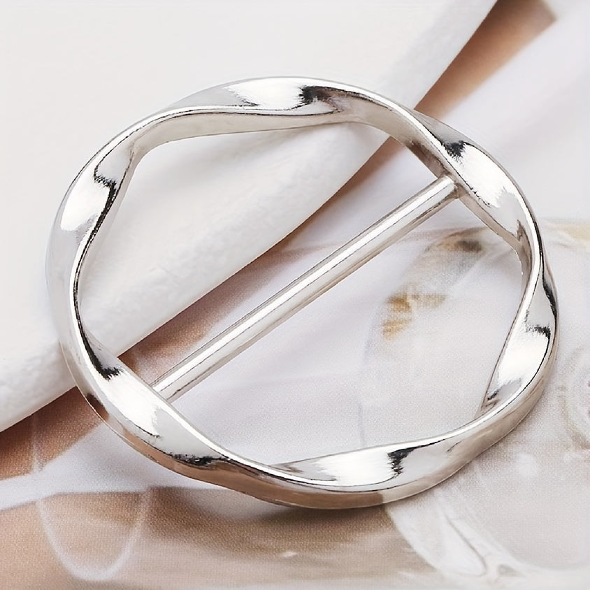 Metal Scarf Ring Clip Shawl Clips for Women Classic Hijab Metal Round Buckle