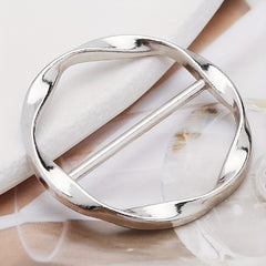 Metal Scarf Ring Clip Shawl Clips for Women Classic Hijab Metal Round Buckle