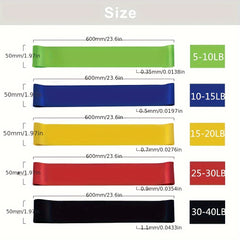 5pcs Yoga Resistance Bands Fitness Stretching Band Hip Lifting Body Shaping