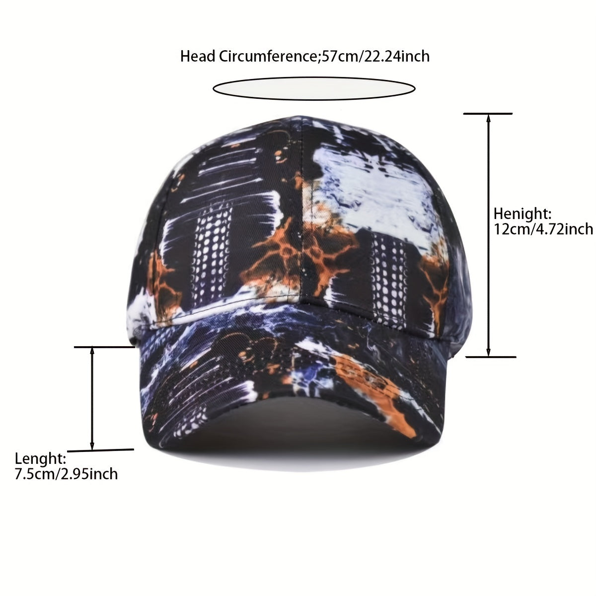 Hip Hop Tie Dye Print Sun Hat Baseball Cap
