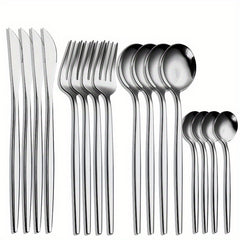 16pcs Stainless Steel Portuguese Steak Fork Spoon Set