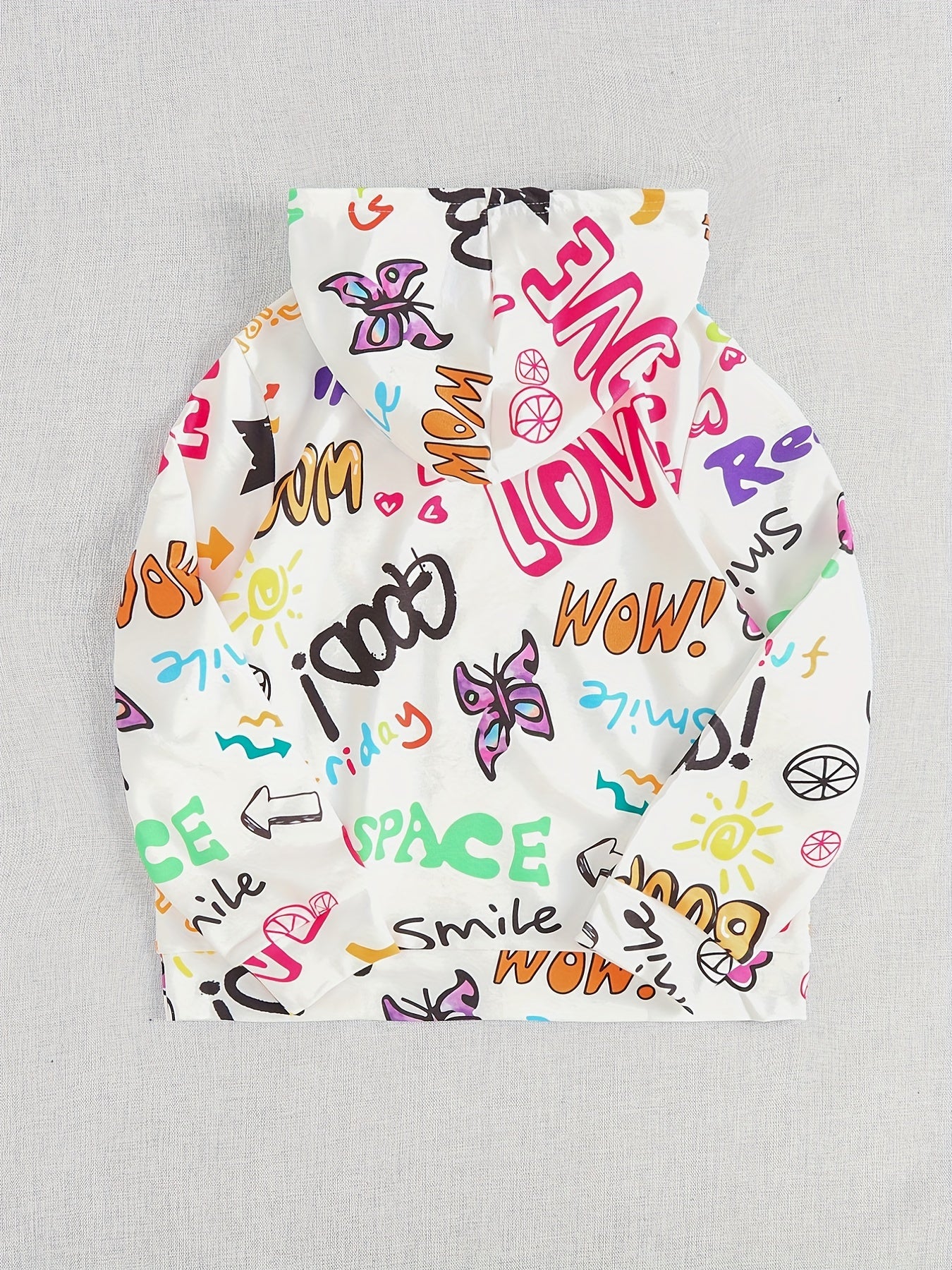 Girls Stylish Graffiti Graphic Hoodie Sweatshirt Pullover Tops
