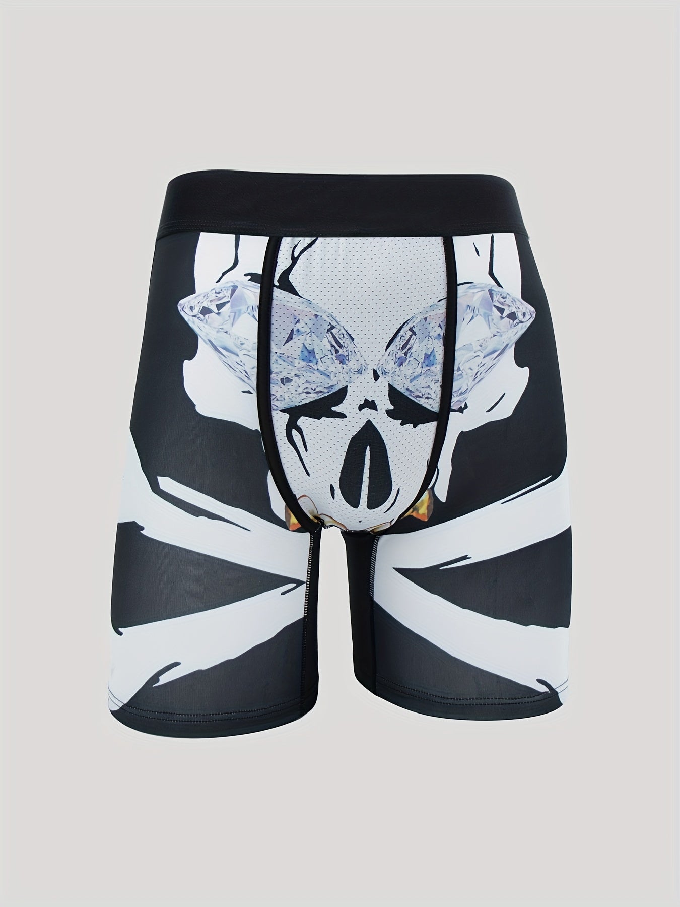 Men's Skull Graphic Boxer Shorts High Stretch Elastic Waist Beach Shorts