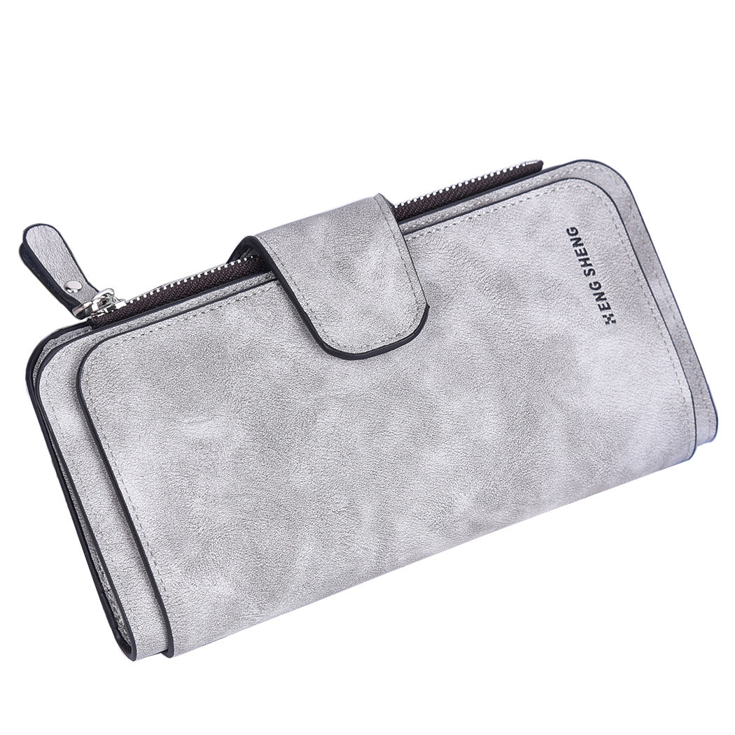 Women's Long Wallet with Card Slots & Zipper Pocket