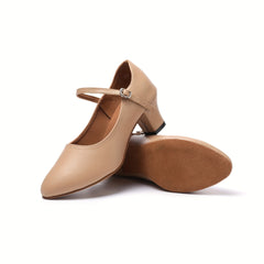Women's Modern Dance Shoes Metal Buckle Decor Medium Chunky Heel