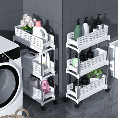 1pc 3 Layer Movable Kitchen Storage Rack Sliding Gap Pullout Storage Rack