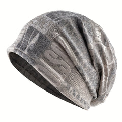 Knitted Letter Pattern Brimless Cap Elastic Headband for Outdoor Sports