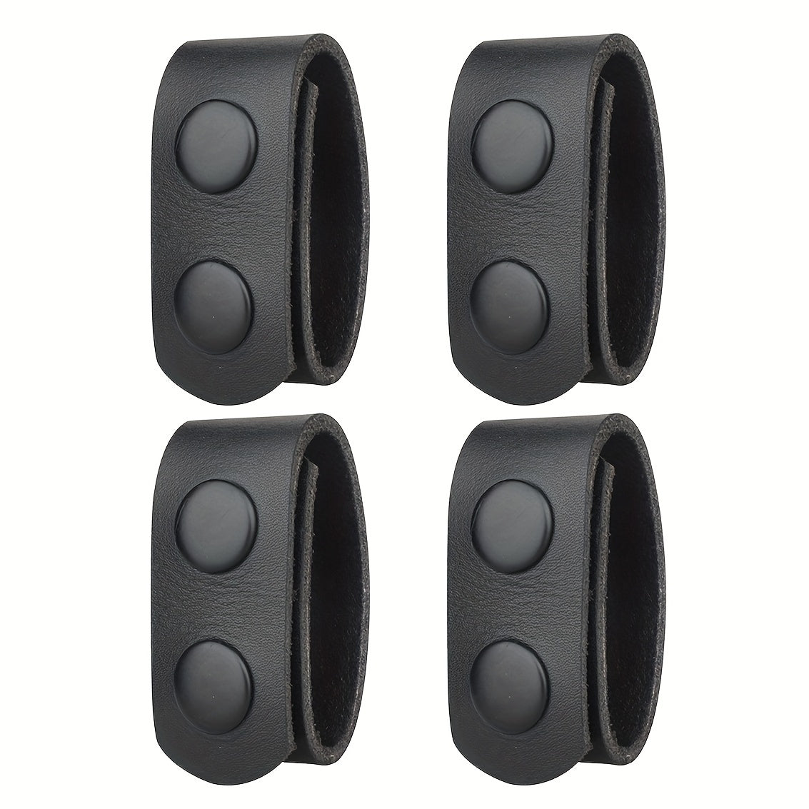 4pcs Tactical Fixed Buckles PU Leather Belt Keepers for Outdoor Mountaineering