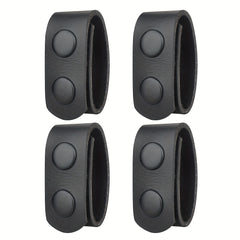 4pcs Tactical Fixed Buckles PU Leather Belt Keepers for Outdoor Mountaineering