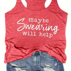 Summer Sports Tank Top Crew Neck Sleeveless Casual Top Women's Tops