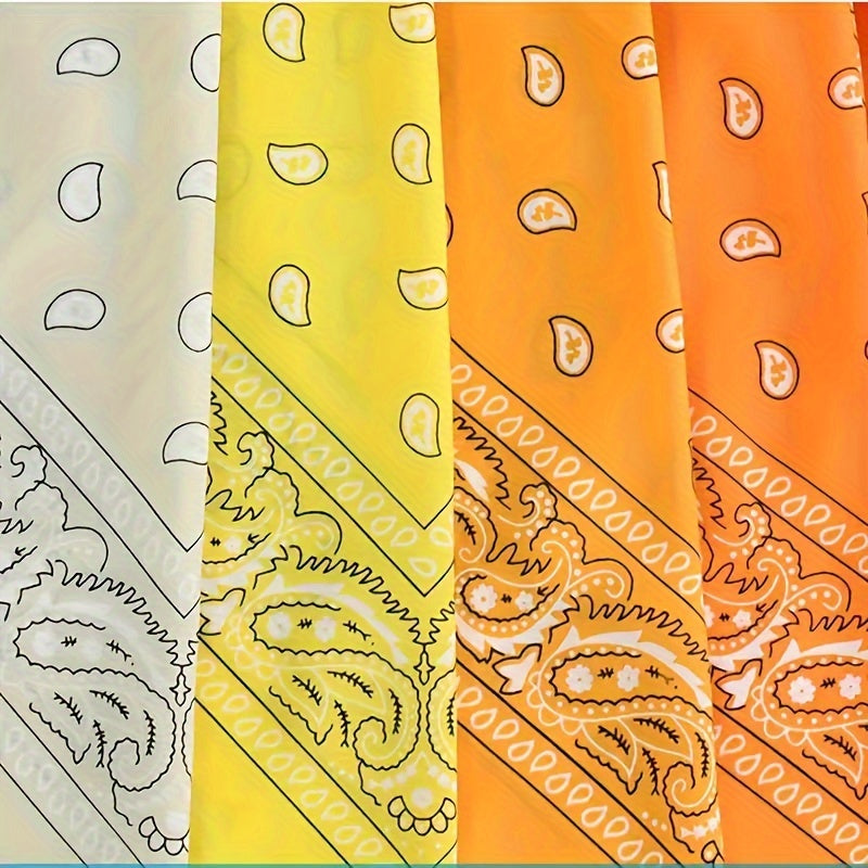 16 Pcs Cashew Paisley Square Scarf Set Sporty Style