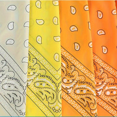 16 Pcs Cashew Paisley Square Scarf Set Sporty Style
