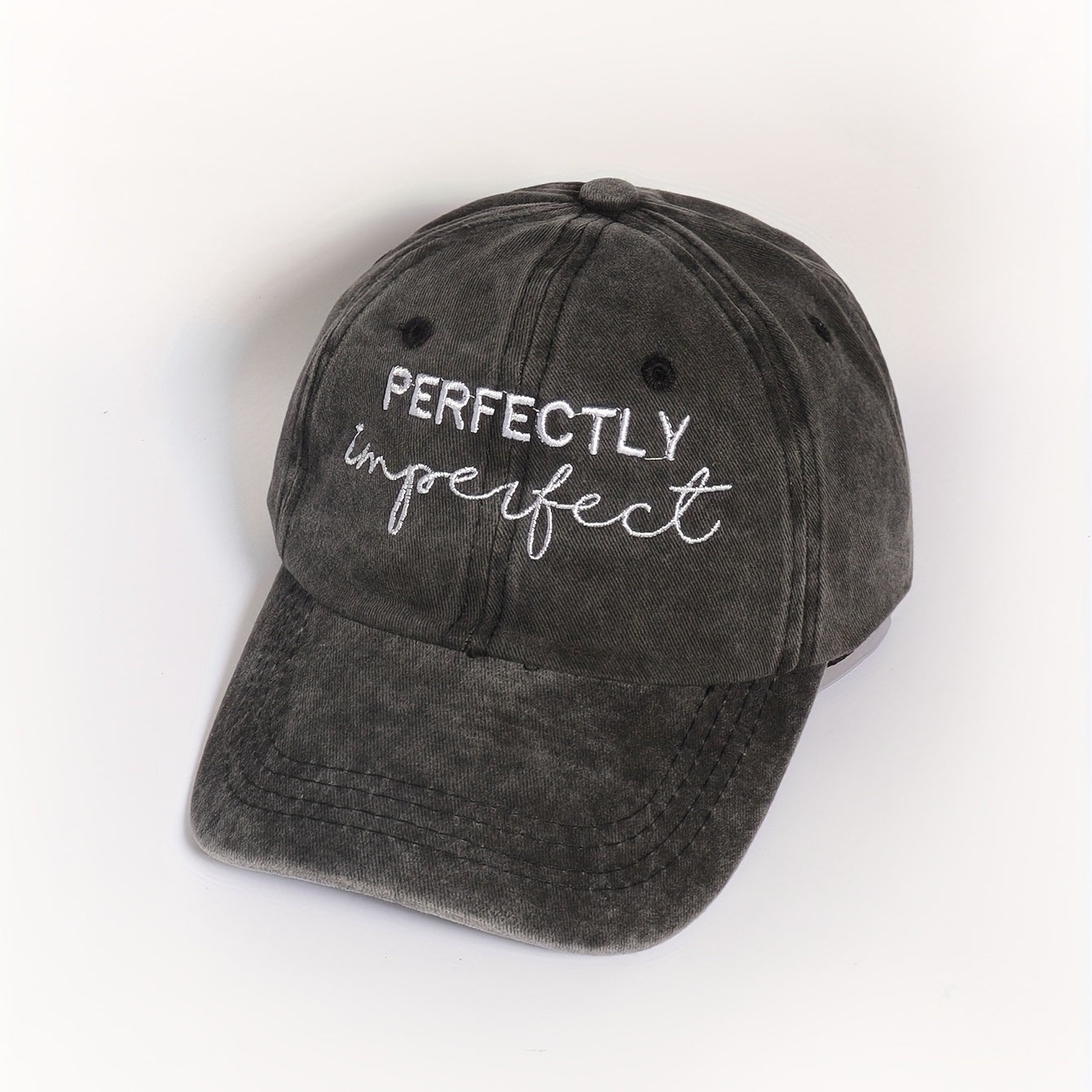 Embroidery Baseball Cap Gray Washed Distressed Dad Hats Adjustable Sun Hats