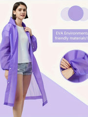 Portable Reusable Colorful Raincoat Hooded