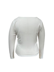 Ribbed Knit Long Sleeve Scoop Neck Top