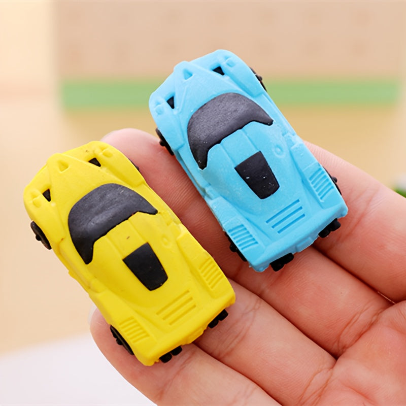 6pc Racing Car Erasers Mini Sports Car Shaped Pencil Erasers School Supplies