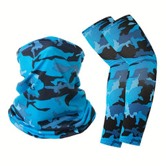 Outdoor Cycling Sunscreen Sleeve Cover and Windproof Mask Set