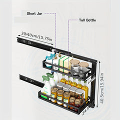 Cabinet Pull-Out Storage Rack for Kitchen and Bathroom Organization
