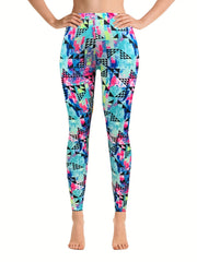 Geometric Print Skinny Leggings Stretchy Casual Leggings