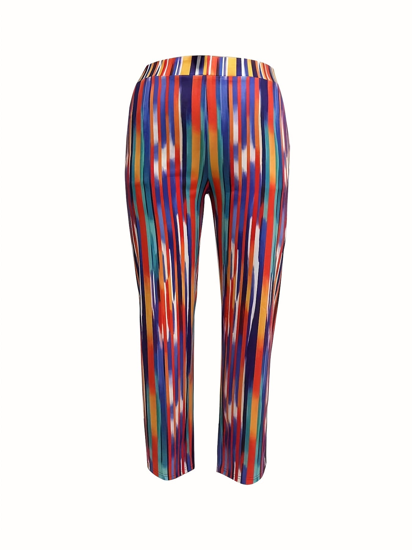 Striped Short Sleeve Crop Top & Pants Outfits Set