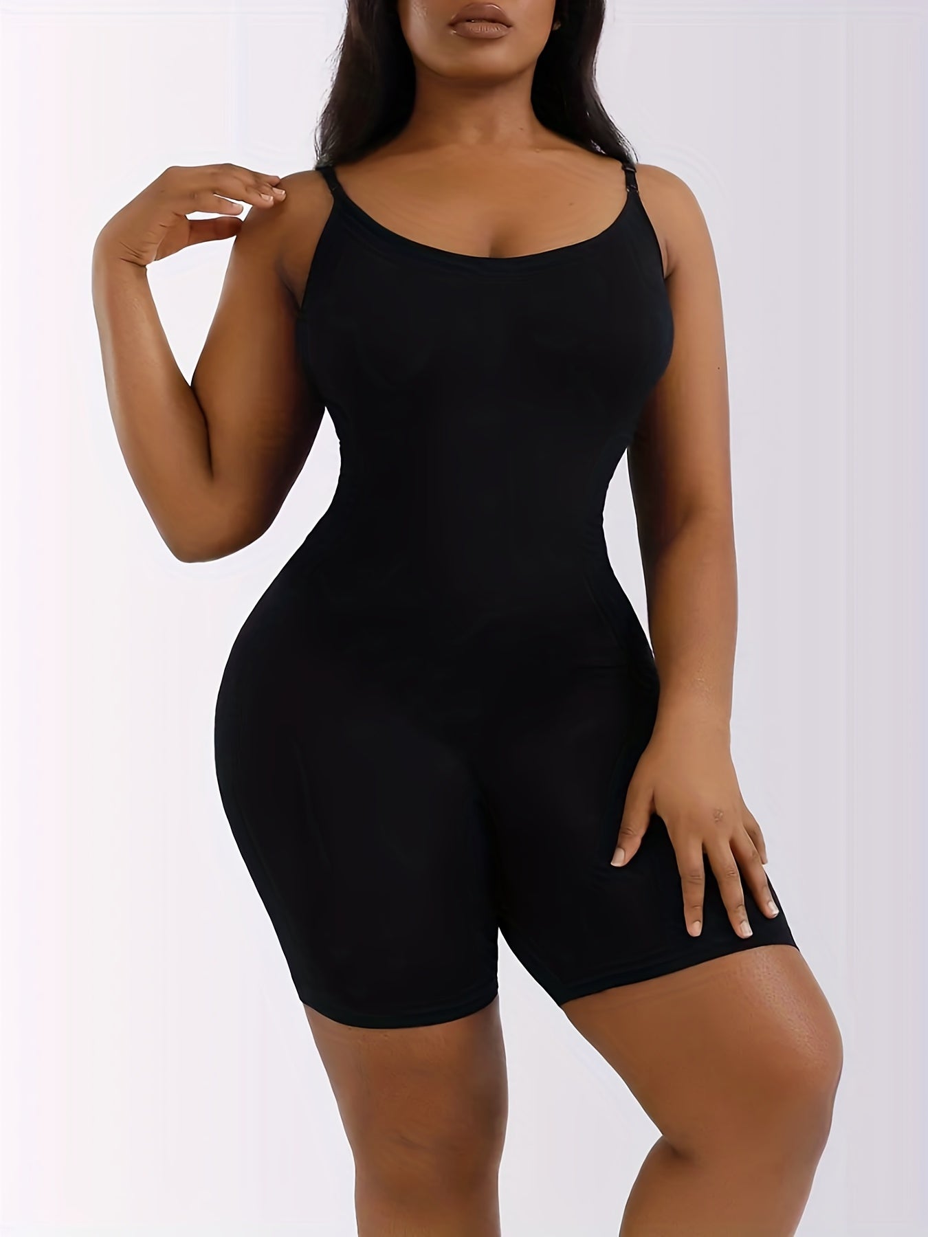Seamless Solid Shaping Bodysuit Tummy Control Slimming Sleeveless Body Shaper