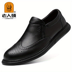 Men's Leather Oxford Shoes British Style Non Slip Dress Shoes