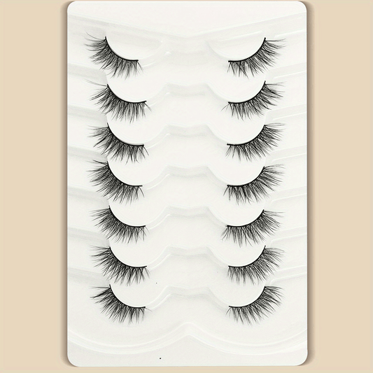7 Pairs Cat Eye Faux Mink Lashes Cluster Fluffy False Eyelashes
